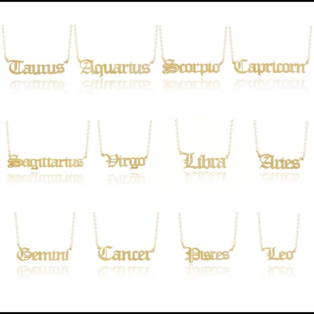 Fashion Gold Letter Zodiac sign necklace - Picture 1 of 1
